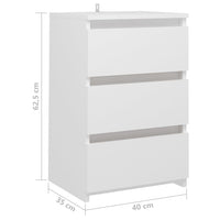 Comodino Bianco 40x35x62,5 cm in Truciolato cod mxl 31312