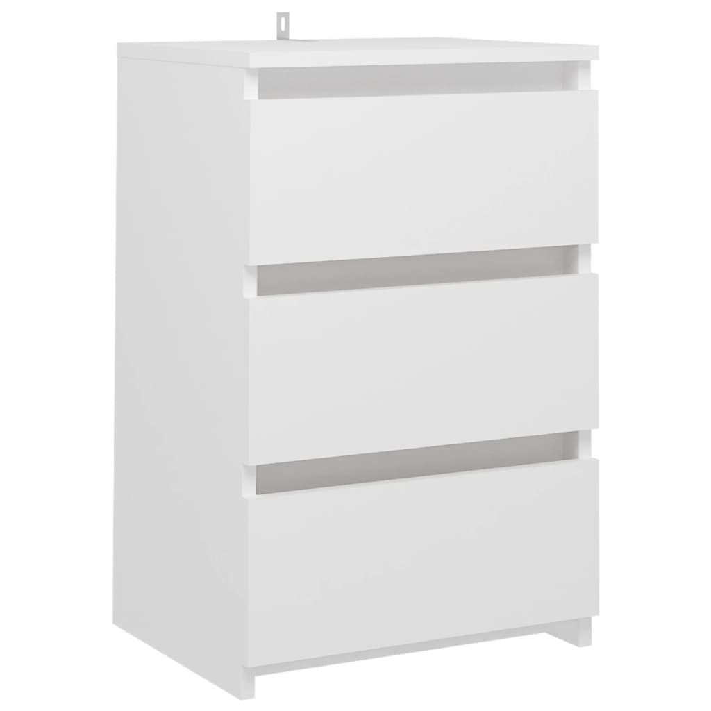 Comodini 2 pz Bianco Lucido 40x35x62,5 cm in Truciolato 806212