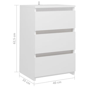 Comodini 2 pz Bianco Lucido 40x35x62,5 cm in Truciolato 806212