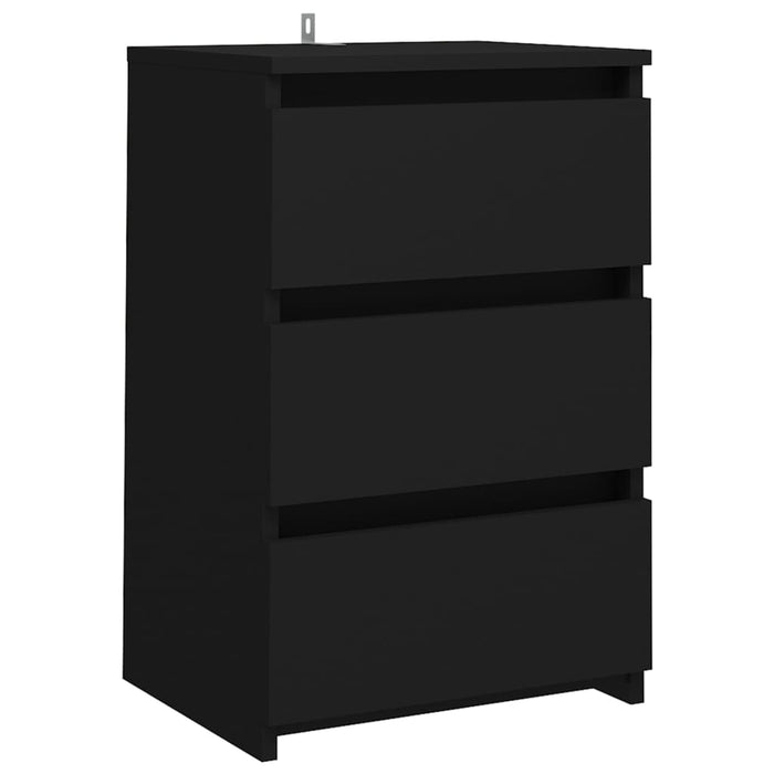 Comodino Nero 40x35x62,5 cm in Truciolato 806213