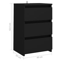 Comodino Nero 40x35x62,5 cm in Truciolato cod mxl 50132