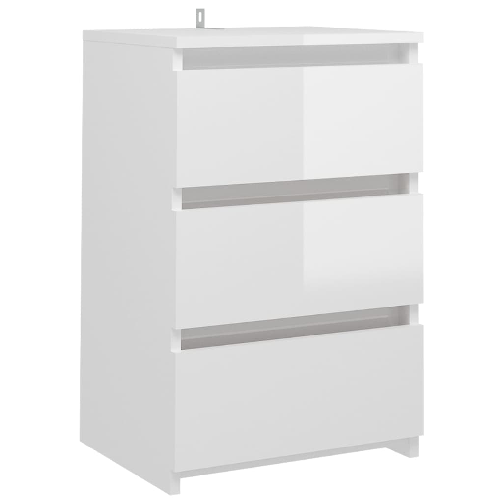 Comodino Bianco Lucido 40x35x62,5 cm in Truciolato cod mxl 30774