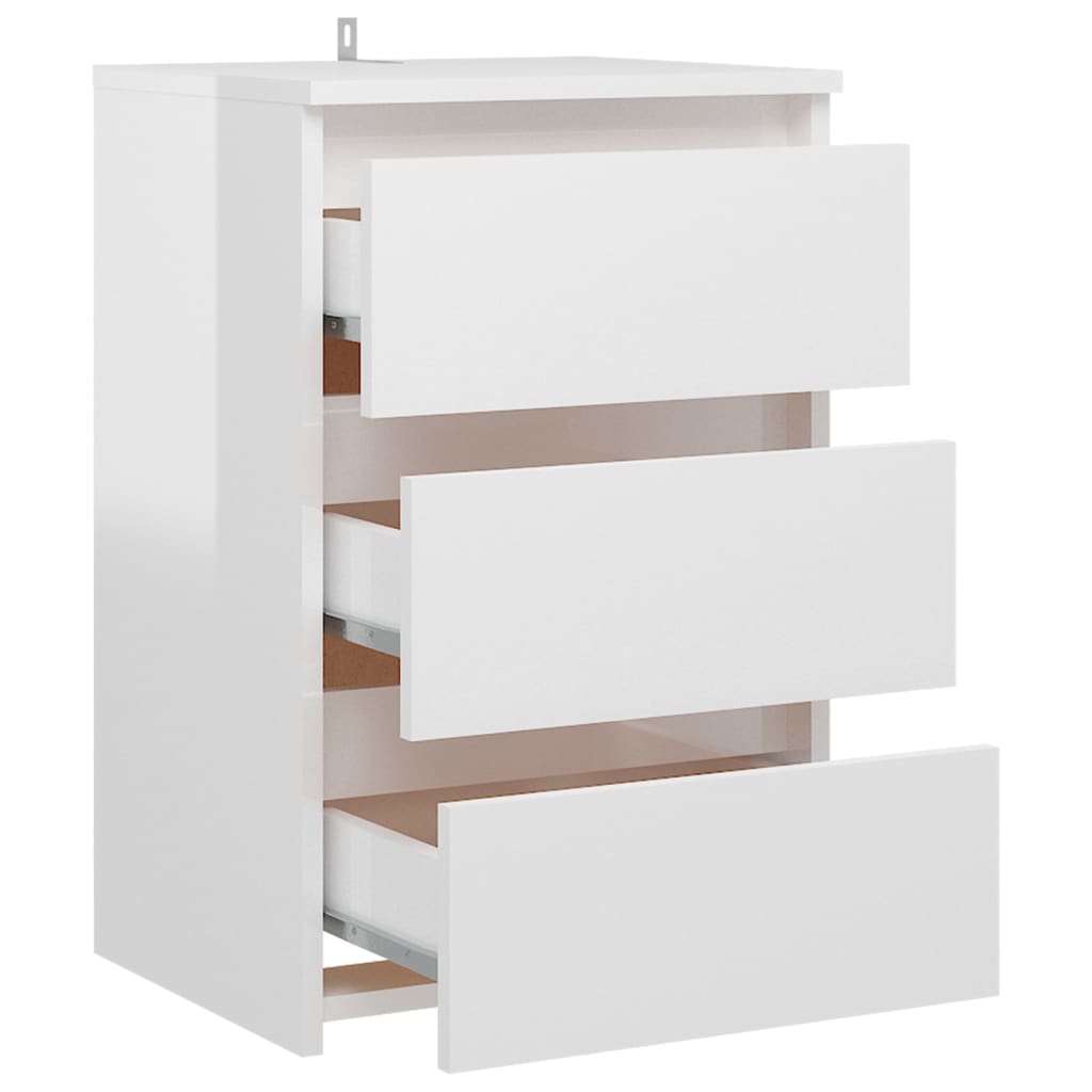 Comodino Bianco Lucido 40x35x62,5 cm in Truciolato cod mxl 30774