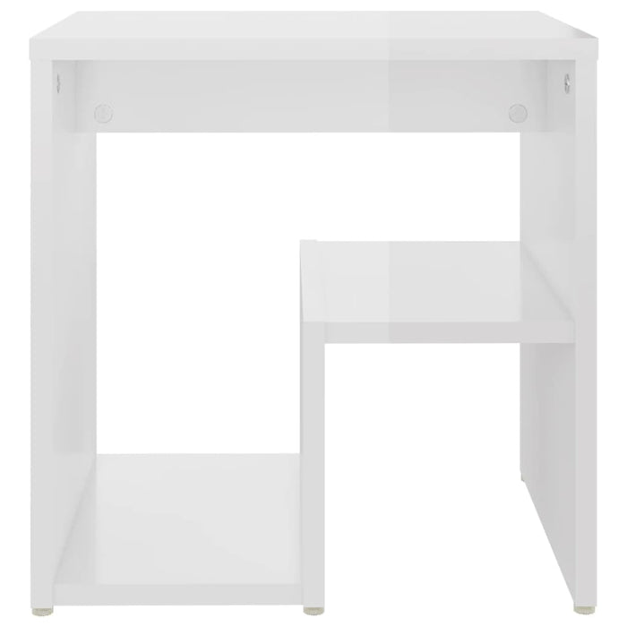 Comodino Bianco Lucido 40x30x40 cm in Truciolato 806340