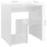 Comodino Bianco Lucido 40x30x40 cm in Truciolato cod mxl 31035