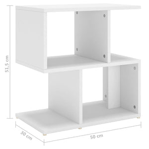 Comodino Bianco 50x30x51,5 cm in Truciolato 806364