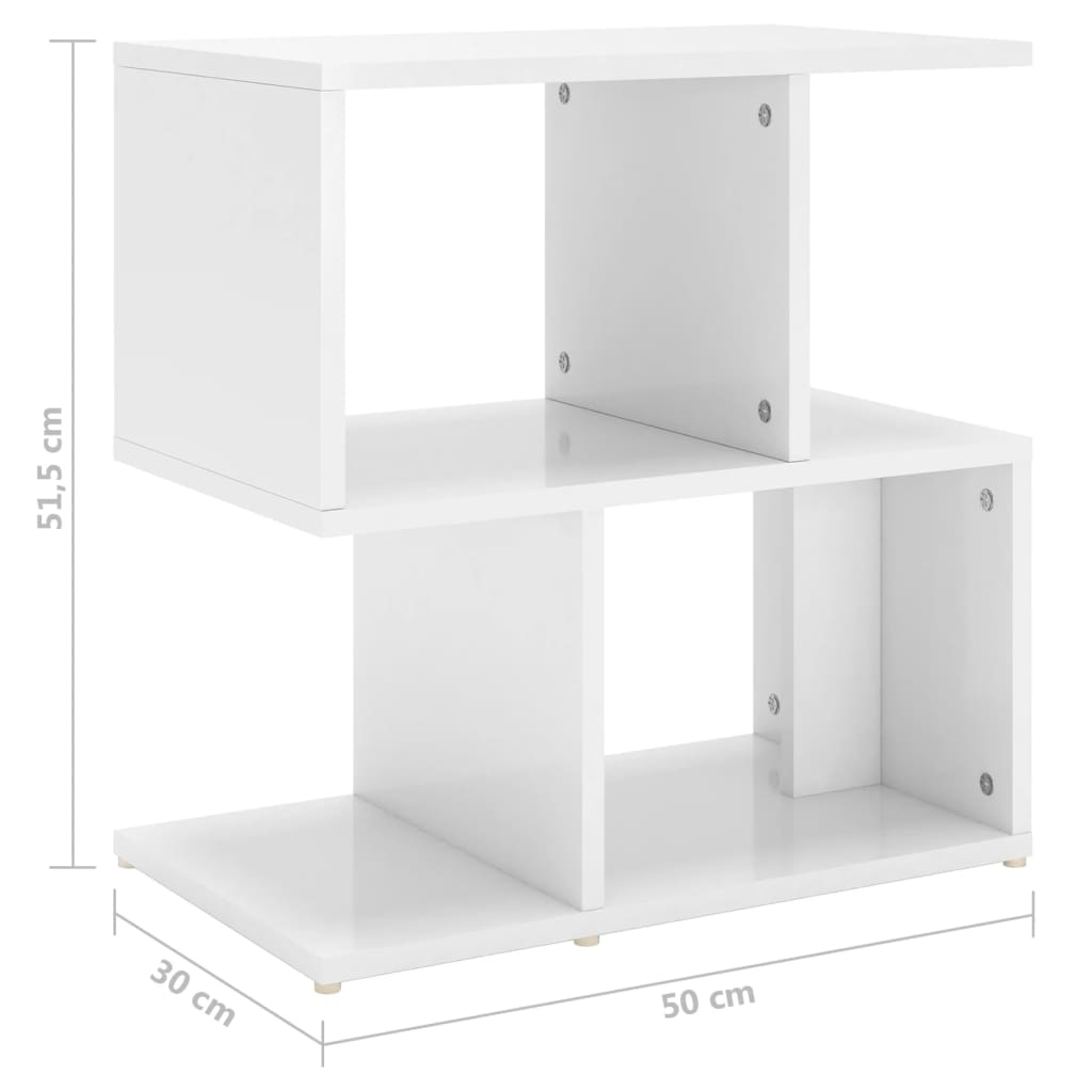 Comodino Bianco Lucido 50x30x51,5 cm in Truciolato cod mxl 31198