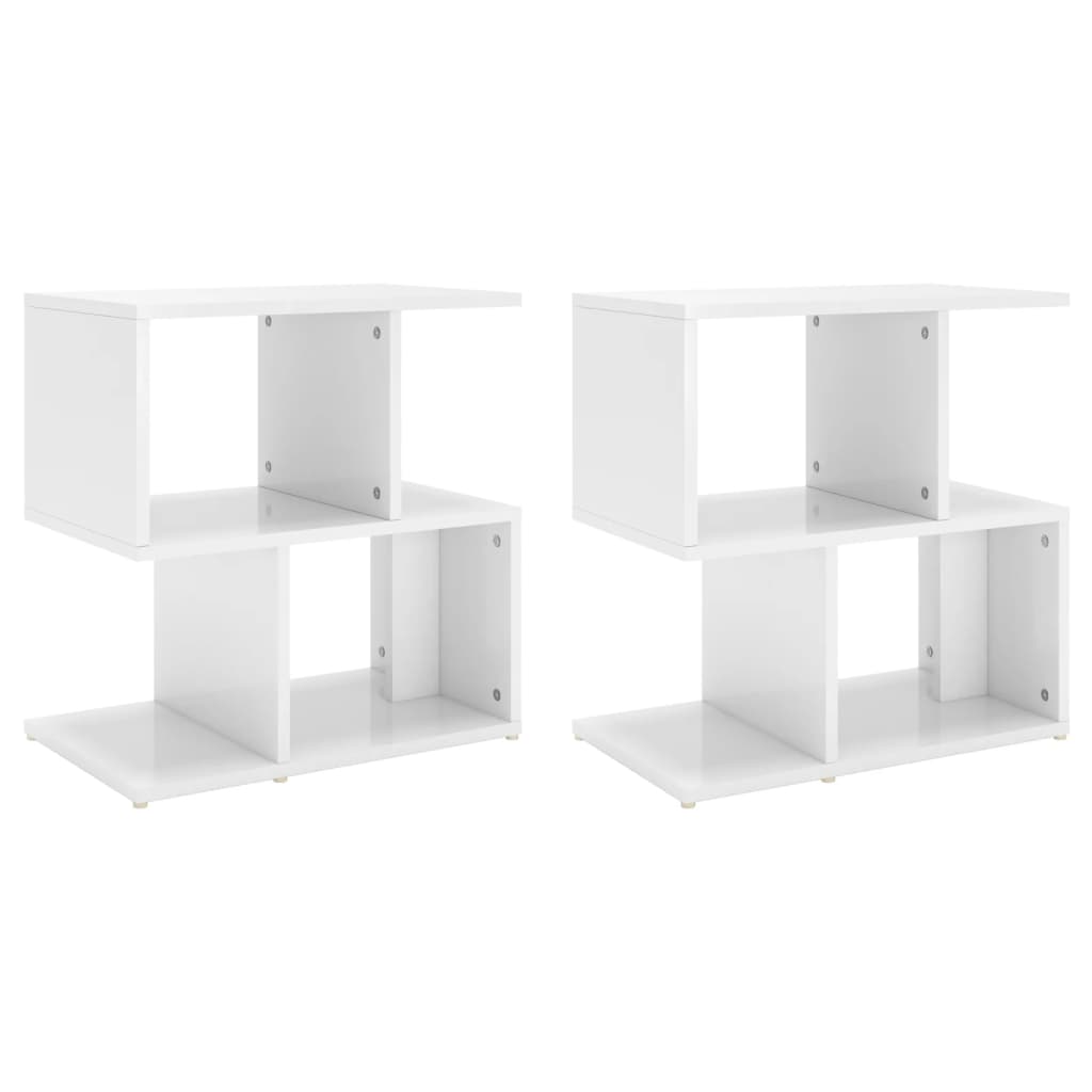 Comodini 2 pz Bianco Lucido 50x30x51,5 cm in Truciolato cod mxl 31044