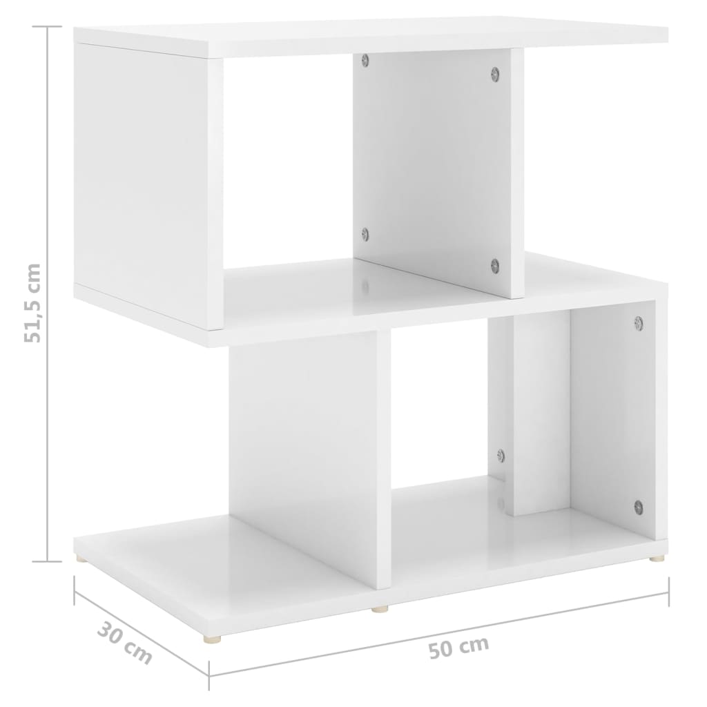 Comodini 2 pz Bianco Lucido 50x30x51,5 cm in Truciolato cod mxl 31044