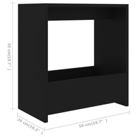 Tavolino Nero 50x26x50 cm in Truciolato cod mxl 10467