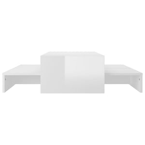 Set Tavolini Estraibili Bianco Lucido 100x100x26,5cm Truciolato cod mxl 20018