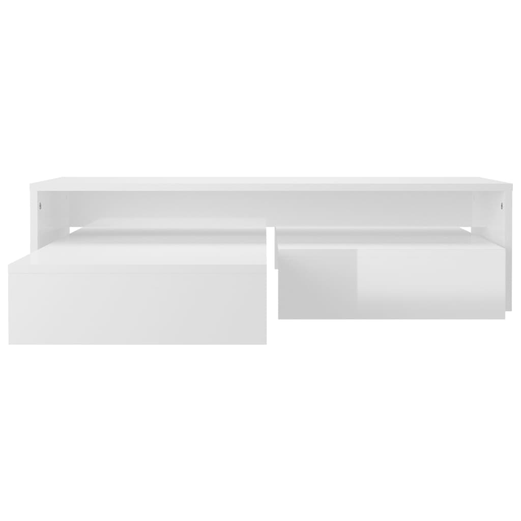 Set Tavolini Estraibili Bianco Lucido 100x100x26,5cm Truciolato 806801