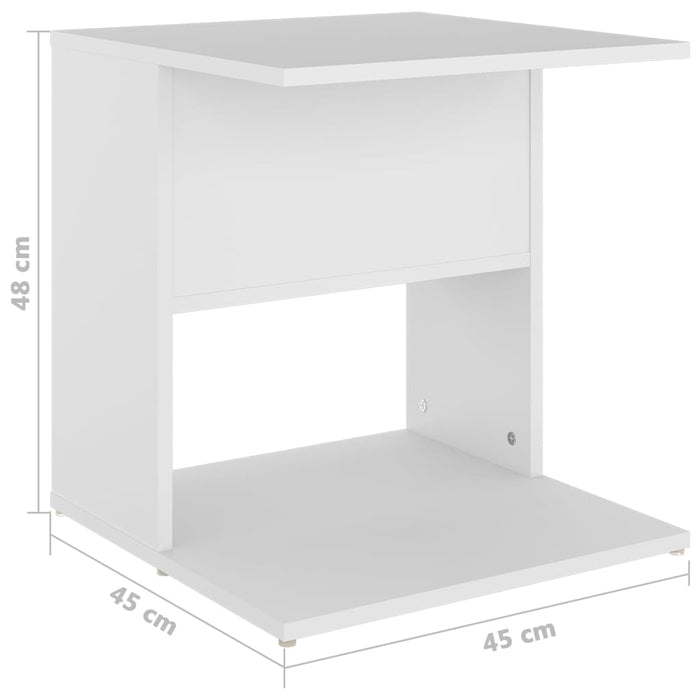 Tavolino Bianco 45x45x48 cm in Legno Multistrato cod mxl 13436