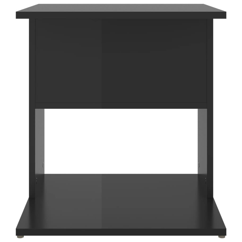 Tavolino Nero Lucido 45x45x48 cm in Truciolato 806811