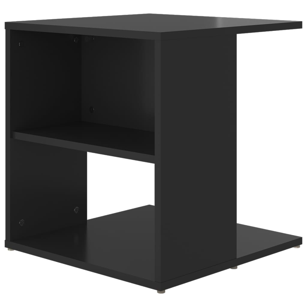 Tavolino Nero Lucido 45x45x48 cm in Truciolato 806811