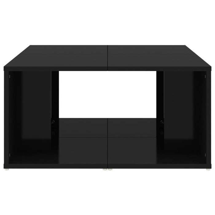 Tavolini da Salotto 4 pz Nero Lucido 33x33x33cm in Truciolato 806820