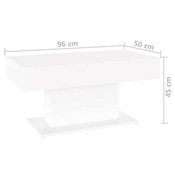 Tavolino da Salotto Bianco 96x50x45 cm in Legno Multistrato 806831