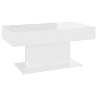 Tavolino da Salotto Bianco Lucido 96x50x45 cm in Truciolato 806837