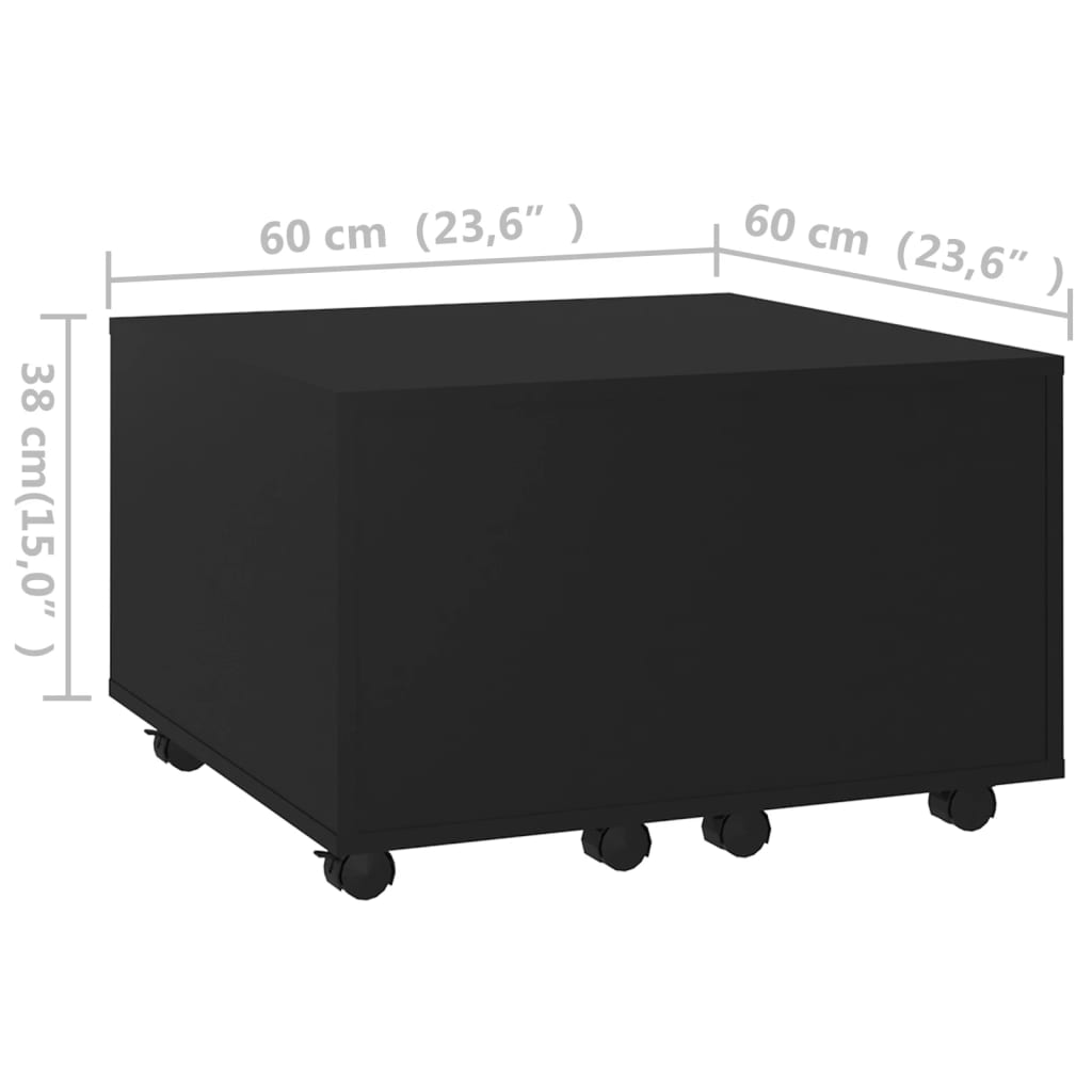 Tavolino da Salotto Nero 60x60x38 cm in Truciolato cod mxl 6560