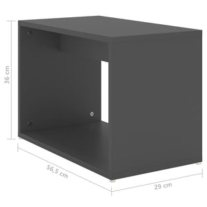 Set Tavolini Incastro Grigio 3pz 60x60x38 cm Legno Multistrato 806896