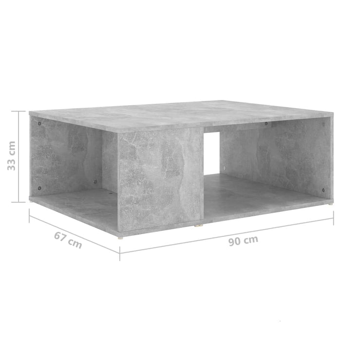 Tavolino da Salotto Grigio Cemento 90x67x33 cm in Truciolato 806907