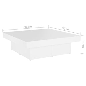 Tavolino da Salotto Bianco 90x90x28 cm in Truciolato cod mxl 14435