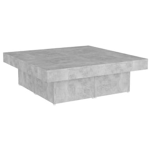 Tavolino da Salotto Grigio Calcestruzzo 90x90x28cm Truciolato cod mxl 13977