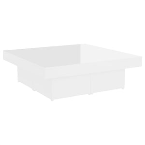 Tavolino da Salotto Bianco Lucido 90x90x28 cm in Truciolato cod mxl 14480