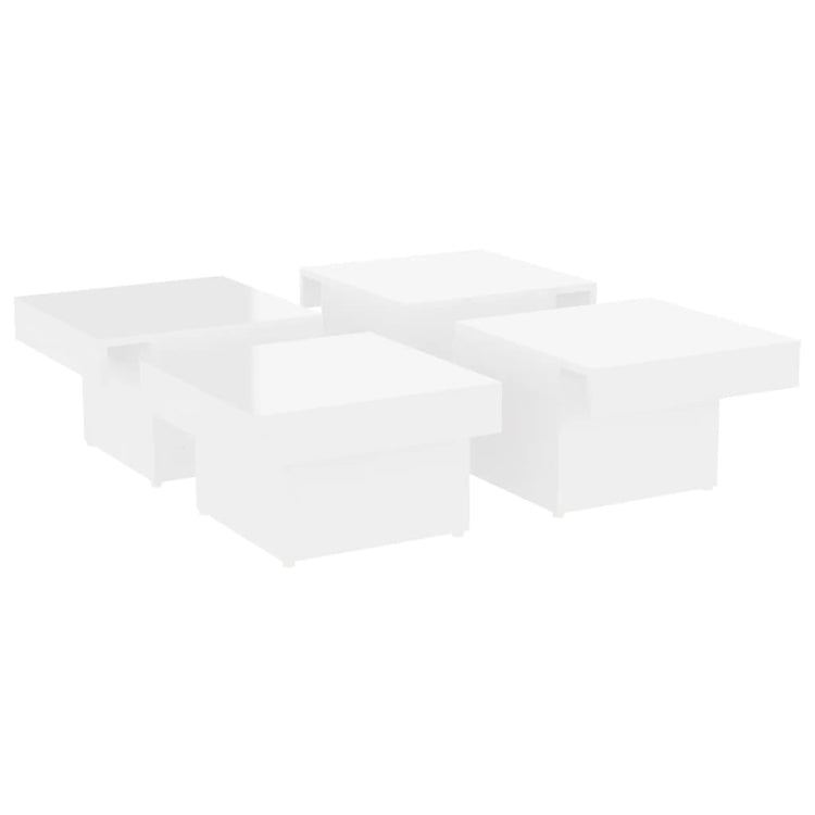 Tavolino da Salotto Bianco Lucido 90x90x28 cm in Truciolato cod mxl 14480