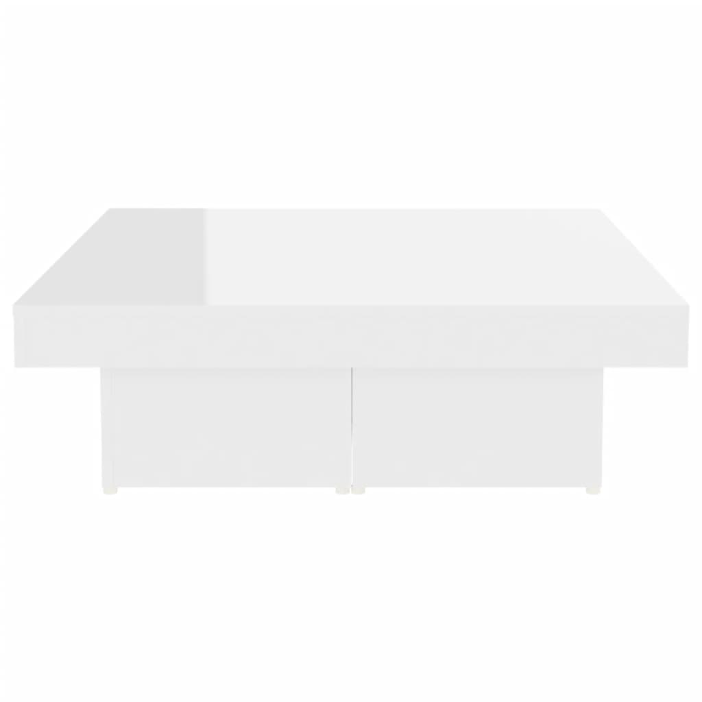 Tavolino da Salotto Bianco Lucido 90x90x28 cm in Truciolato cod mxl 14480