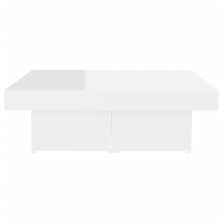 Tavolino da Salotto Bianco Lucido 90x90x28 cm in Truciolato cod mxl 14480