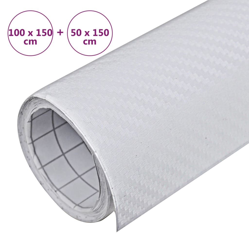 Pellicole per Auto 2 pz 3D Bianche 100x150 cm+50x150 cm cod mxl 66806