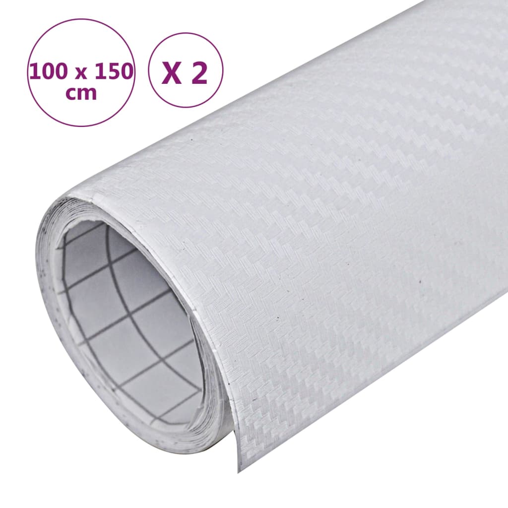 Pellicole per Auto 2 pz 3D Bianco 100x150 cm 210719