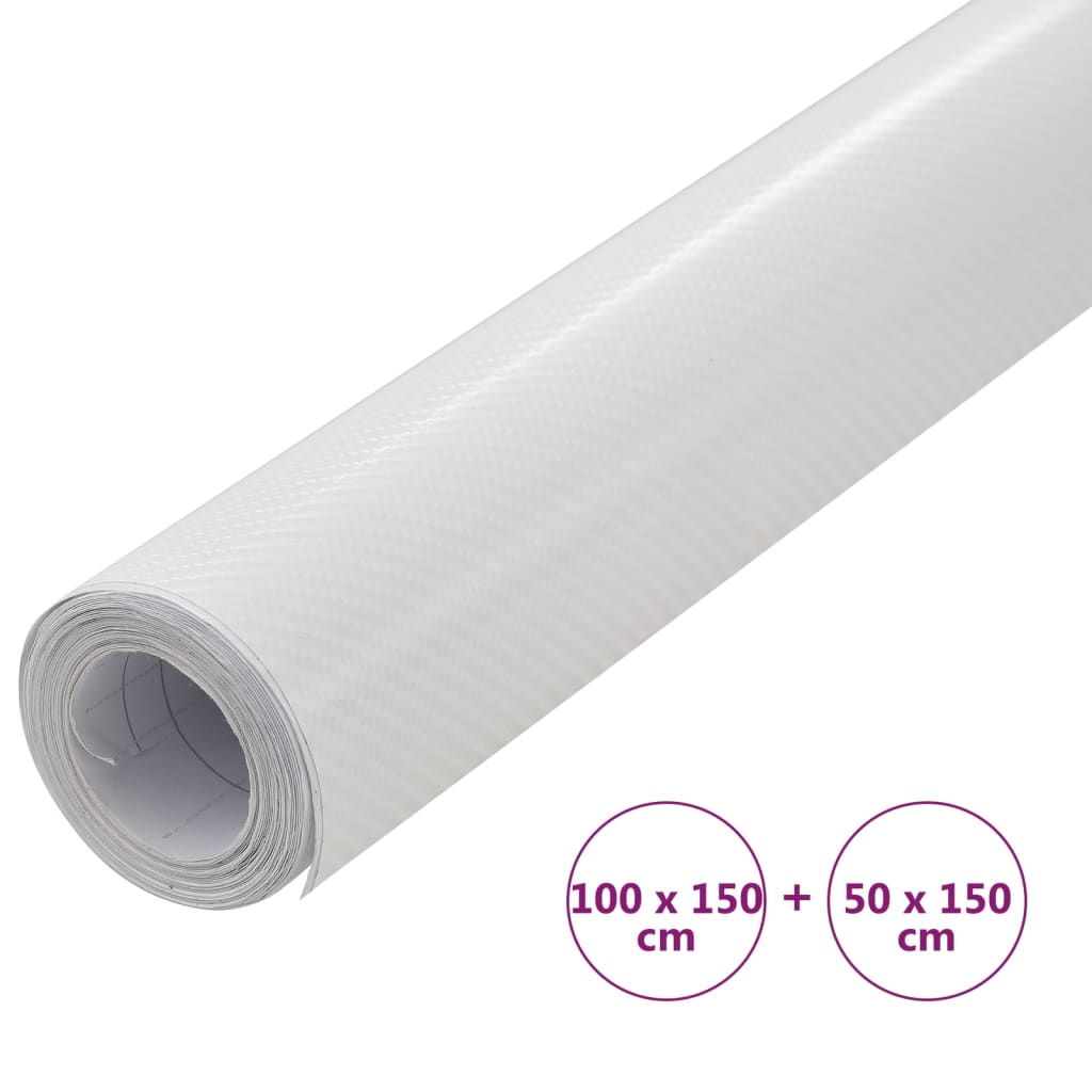 Pellicole per Auto 2 pz 4D Bianco 100x150 cm+50x150 cm 210724