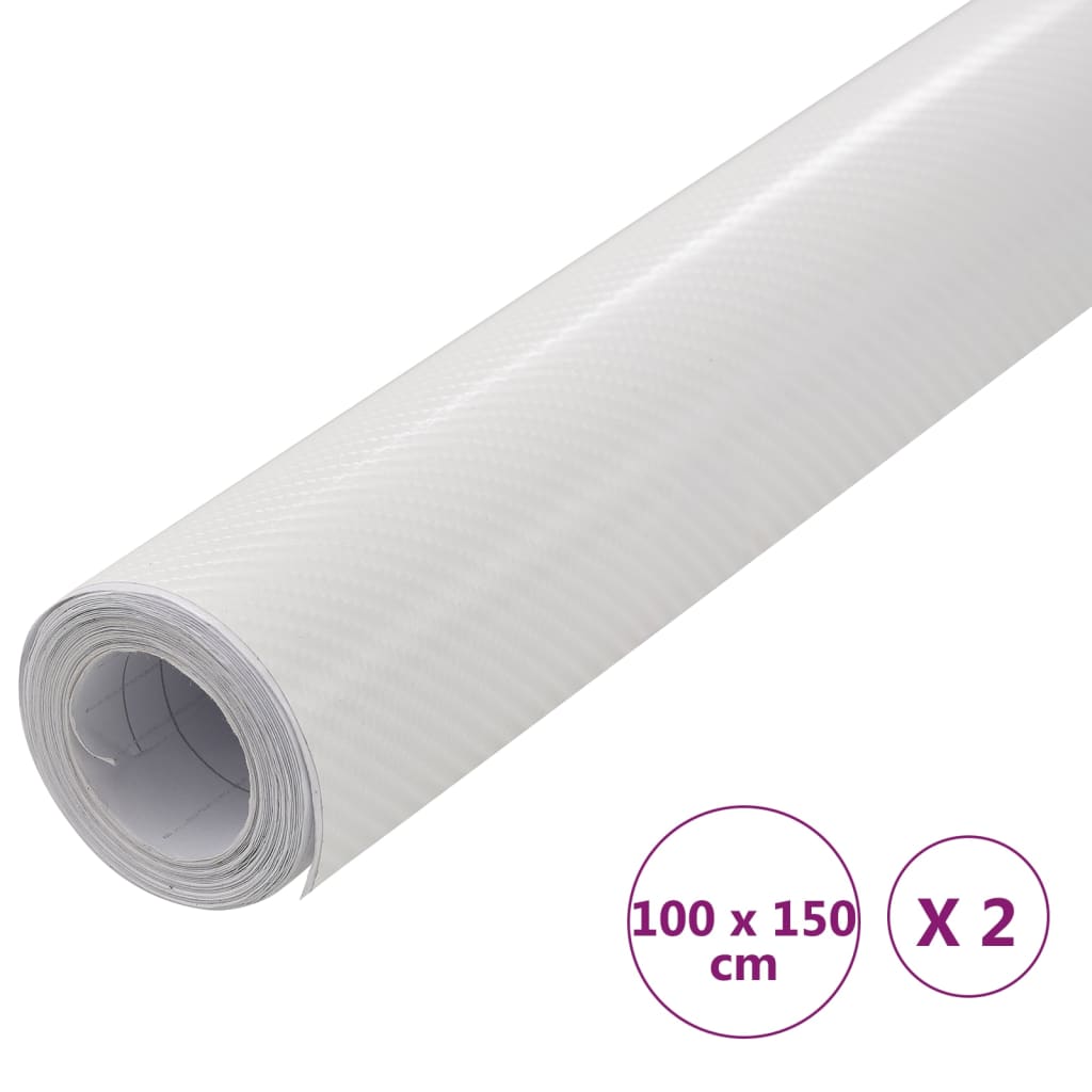 Pellicole per Auto 2 pz 4D Bianco 100x150 cm 210725