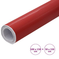 Pellicole per Auto 2 pz 4D Rosse 100x150 cm+50x150 cm 210730