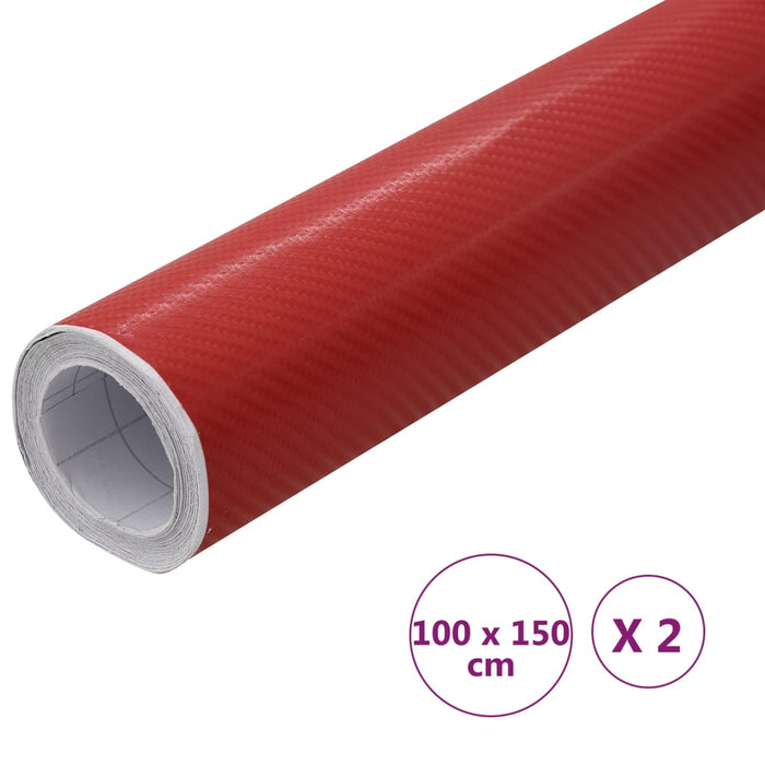 Pellicole per Auto 2 pz 4D Rosse 100x150 cm 210731