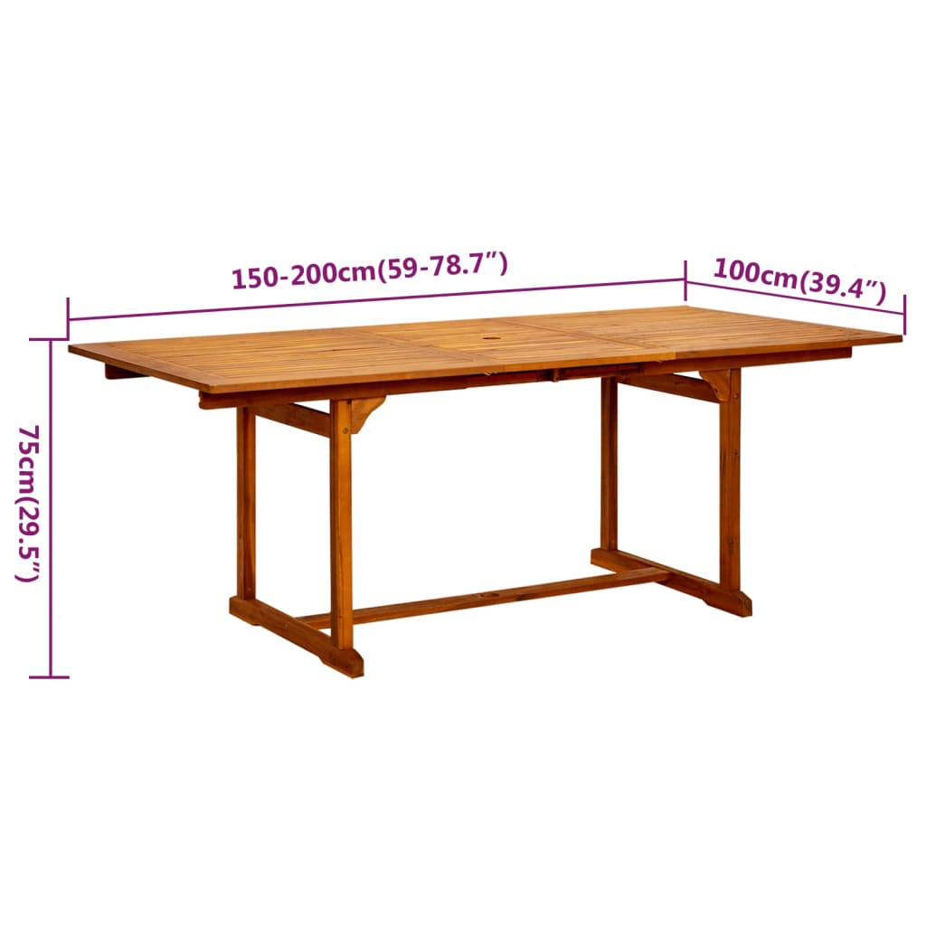 Set Mobili da Pranzo da Giardino 7 pz Legno Massello di Acacia 3079638