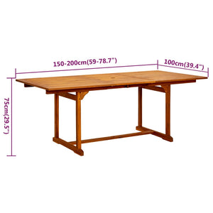 Set Mobili da Pranzo da Giardino 7 pz Legno Massello di Acacia 3079638