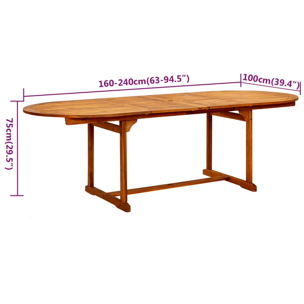 Set Mobili da Pranzo per Giardino 7 pz Legno Massello di Acacia cod mxl 43475