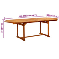 Set Mobili da Pranzo per Giardino 7 pz Legno Massello di Acacia cod mxl 43475