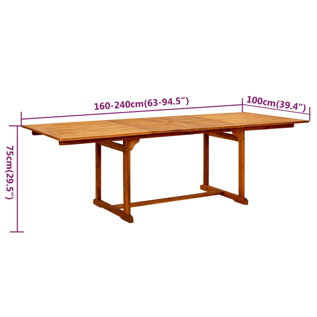 Set Mobili da Pranzo per Giardino 7 pz Legno Massello di Acacia cod mxl 35444