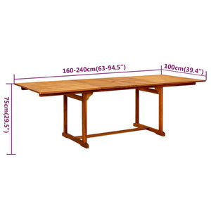 Set Mobili da Pranzo per Giardino 7 pz Legno Massello di Acacia cod mxl 35444