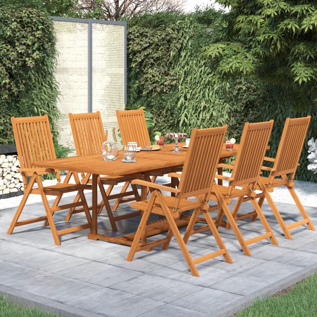 Set Mobili da Pranzo per Giardino 7 pz Legno Massello di Acacia cod mxl 35444