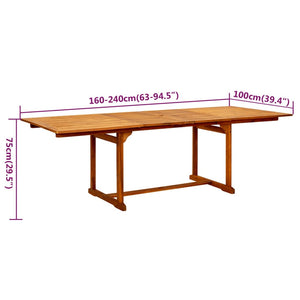 Set Mobili da Pranzo per Giardino 9 pz Legno Massello di Acacia cod mxl 35443