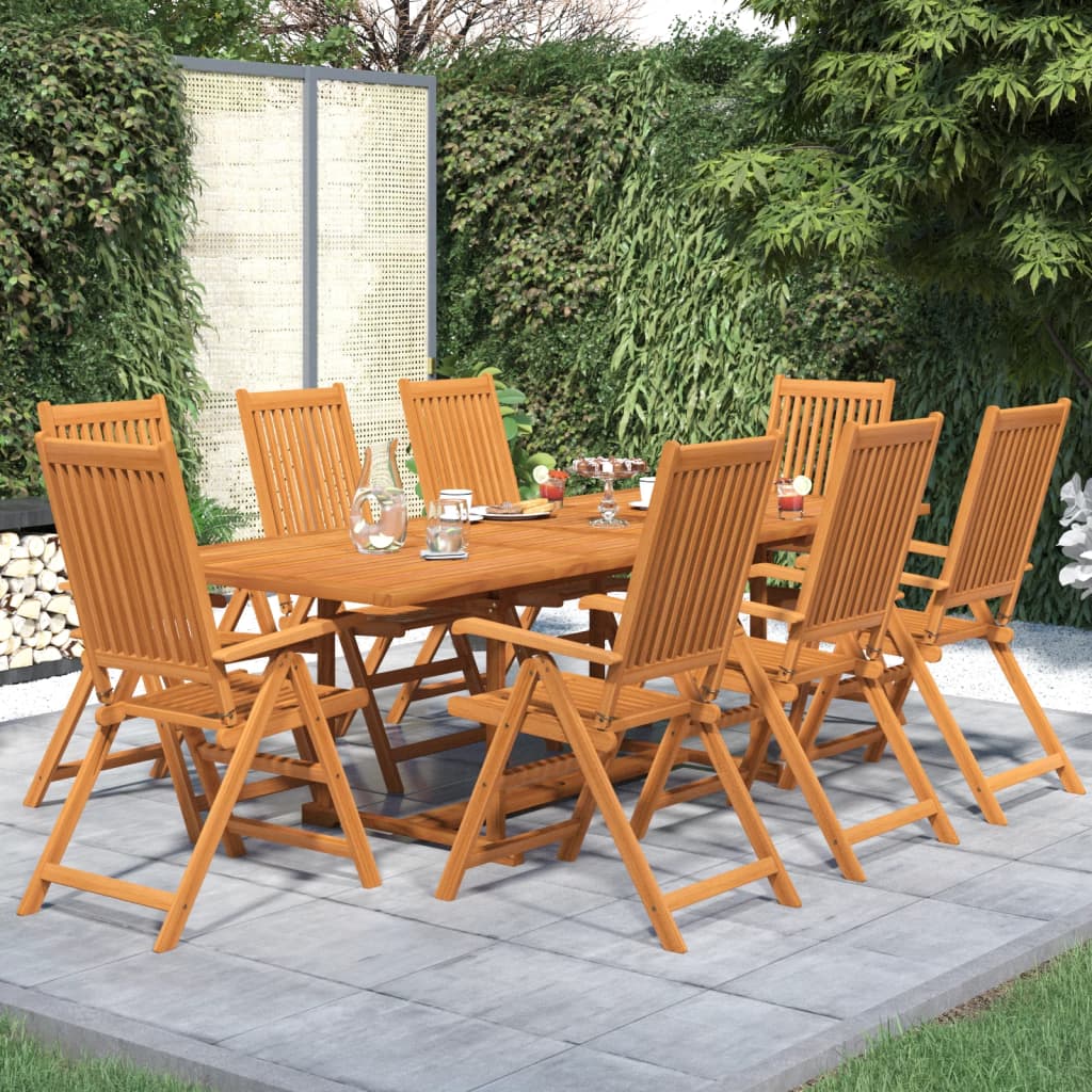 Set Mobili da Pranzo per Giardino 9 pz Legno Massello di Acacia cod mxl 35443