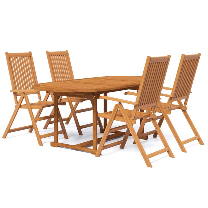 Set Mobili da Pranzo per Giardino 5 pz Legno Massello di Acacia cod mxl 44195