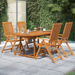 Set Mobili da Pranzo per Giardino 5 pz Legno Massello di Acacia cod mxl 44195