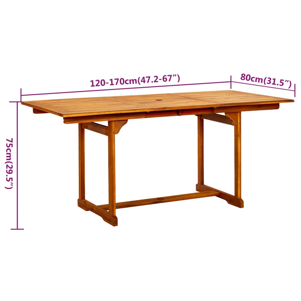 Set Mobili da Pranzo per Giardino 5 pz Legno Massello di Acacia cod mxl 47715