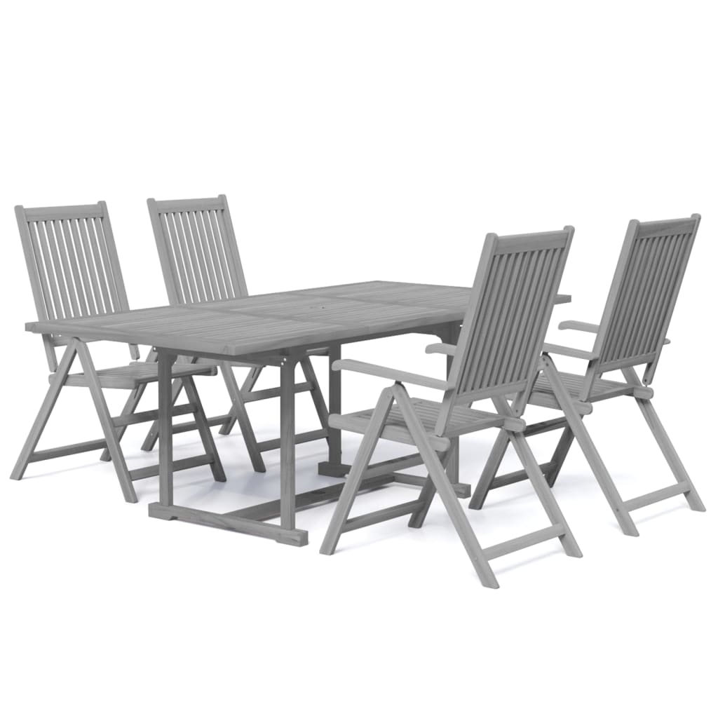 Set da Pranzo per Giardino 5 pz in Legno Massello di Acacia 3079647